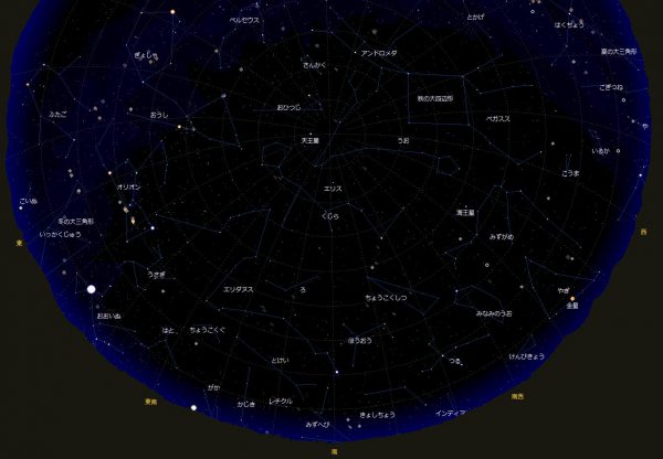 12月25日20時の星空