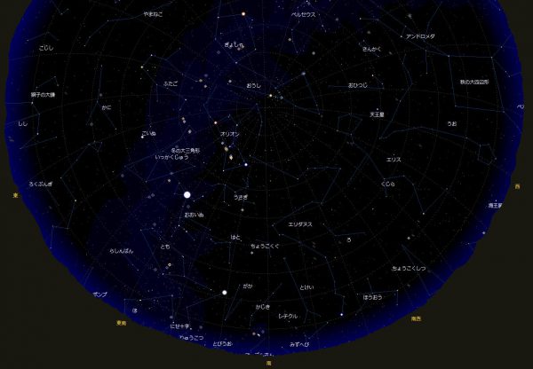 12月25日23時の星空